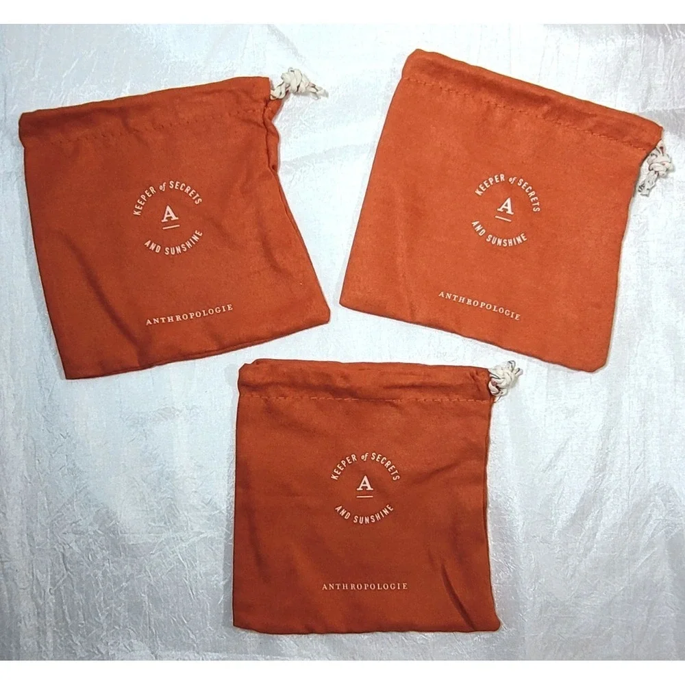 3 New Anthropologie Keeper of Secrets and Sunshine Jewelry Dust Bags - 5